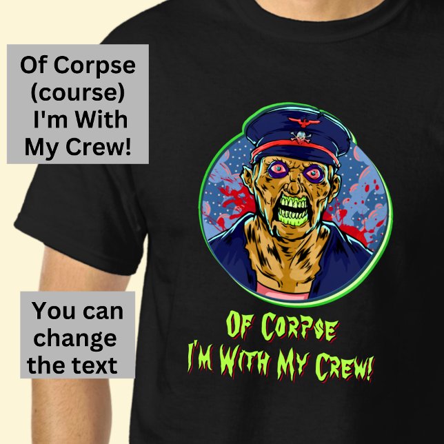 Camiseta Halloween Zombie Scary Angry Ghost Captain Crew (Subido por el creador)