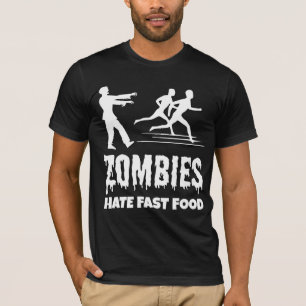 Camiseta Halloween Zombies odian a los corredores de comida