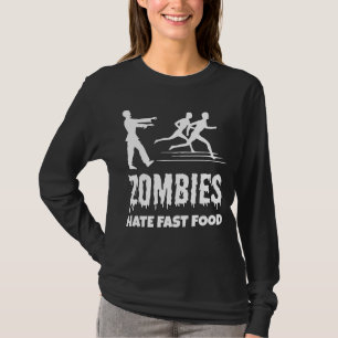 Camiseta Halloween Zombies odian a los corredores de comida