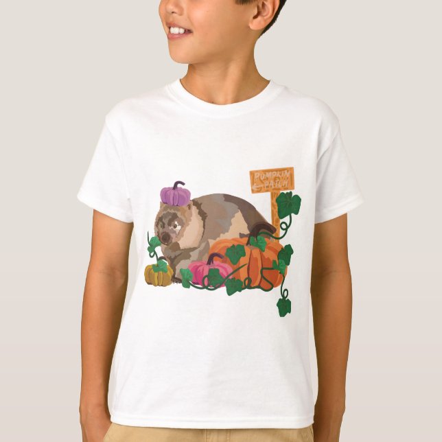Camiseta Halloween Zoo Wombat Pumpkin (Anverso)