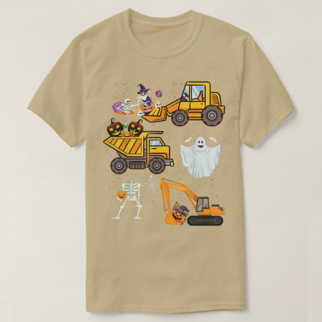 Camiseta HalloweenCaza de calabazas para la construcción de (Diseño del anverso)