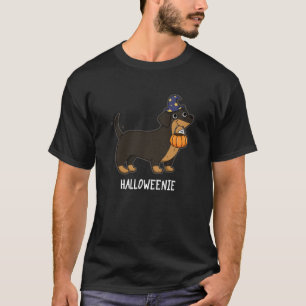 Camiseta Halloweenie Chiste de Perro Salchicha Oscuro BG