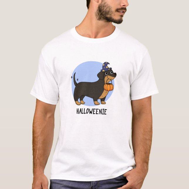 Camiseta Halloweenie Funny Sausage Dog Pun (Anverso)