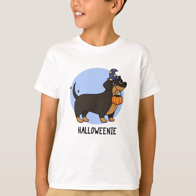 Camiseta Halloweenie Funny Sausage Dog Pun (Anverso)