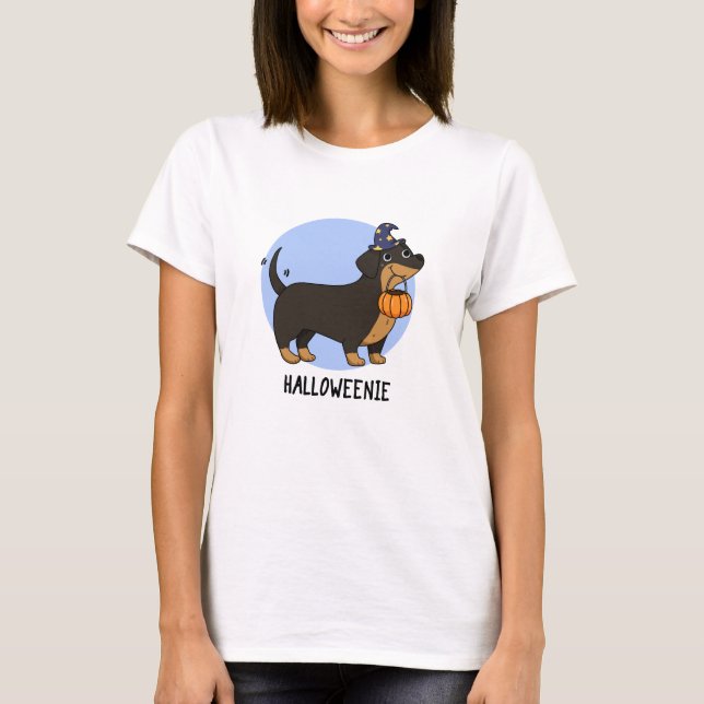 Camiseta Halloweenie Funny Sausage Dog Pun (Anverso)