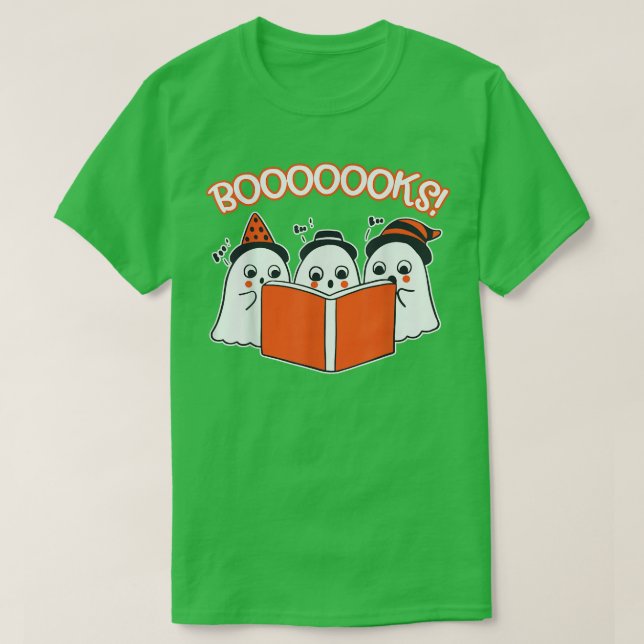 Camiseta HalloweenT Niños niño pequeño fantasma leyendo lib (Diseño del anverso)