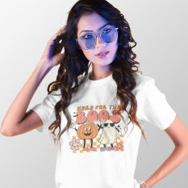 CAMISETA HALLOWEHE AQUÍ PARA EL FANTASMA Y PUMPKIN DE BOOS