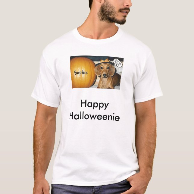 Camiseta HALLOWEINIE (2), Halloweenie feliz (Anverso)