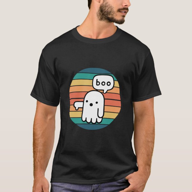 Camiseta Hallowen Boo - Retro Sunset - Fantasma fantasma ab (Anverso)