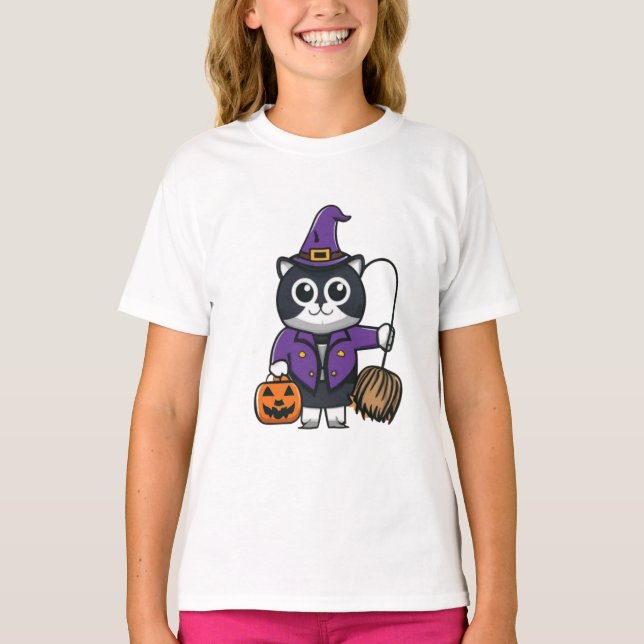 Camiseta haloowen cats divertidos gatos felices halooween n (Anverso)
