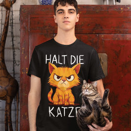 Camiseta Halt die Katze Wütende Katzencartoon