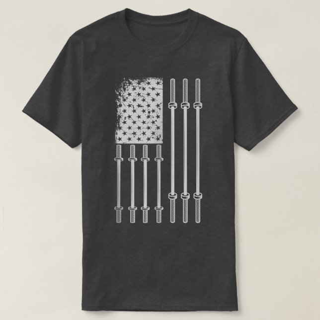 Camiseta Halterofilia con bandera de los Estados Unidos Bar (Diseño del anverso)