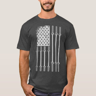 Camiseta Halterofilia con bandera de los Estados Unidos Bar