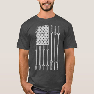 Camiseta Halterofilia con bandera de los Estados Unidos Bar