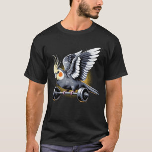 Camiseta Halterofilia con el loro cómico de Cockatiel Parro