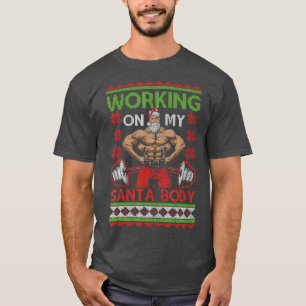 Camiseta Halterofilia con gimnasio de Navidades feos trabaj