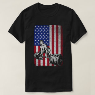 Camiseta Halterofilia con la bandera estadounidense de Esta