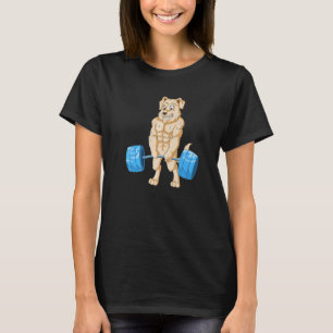 Camiseta Halterofilia con perro de oro Levantamiento de pes