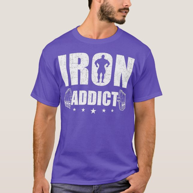 Camiseta Halterofilia de Iron Addict Bodybuilding (Anverso)