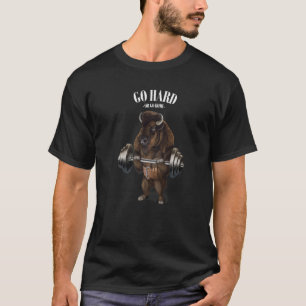 Camiseta Halterofilia De Toro De Bison Buffalo En El Gimnas