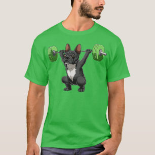 Camiseta Halterofilia divertida en Bulldog francés y Bodybu