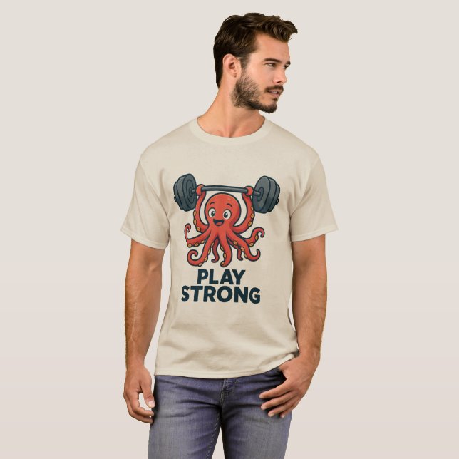 Camiseta Halterofilia Octopus personalizado - Juega con fue (Anverso completo)