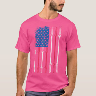 Camiseta Halterofilia Patriótica Barbell de Bandera Estadou
