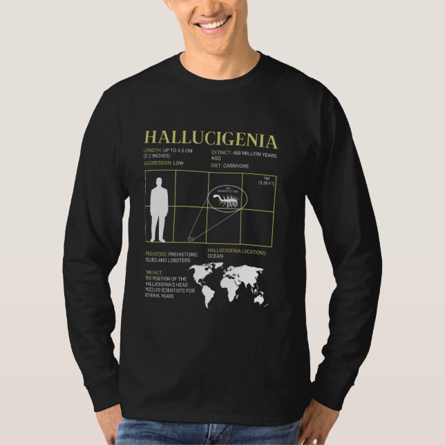Camiseta Halucigenia Fossil Extinct Alien Looking Worm (Anverso)