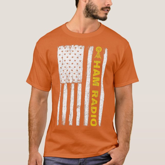 Camiseta Ham Radio Amateur Operator Vintage Patriotic (Anverso)