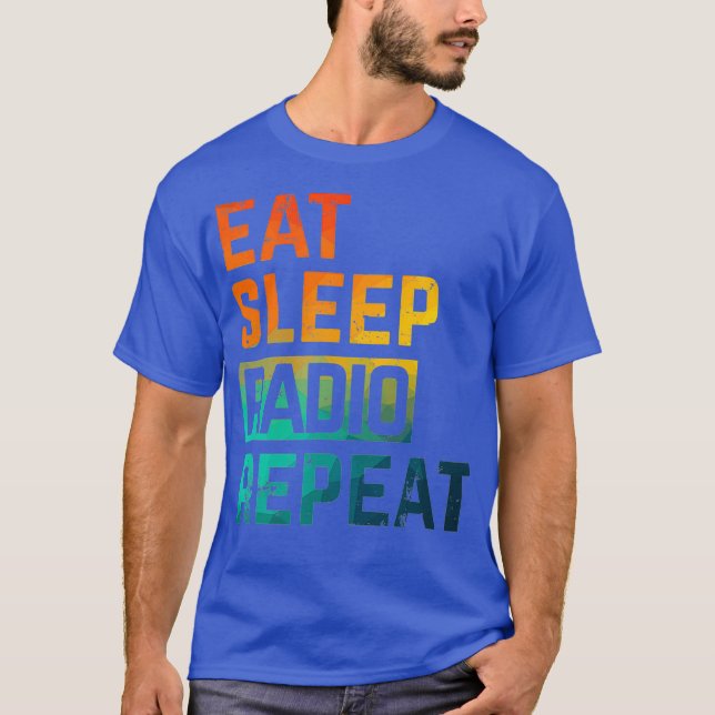 Camiseta Ham Radio Eat Sleep Repeat Watercolor (Anverso)