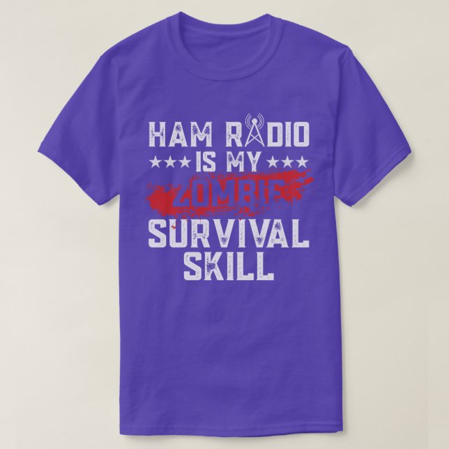 Camiseta Ham Radio es mi radio radial zombie de supervivenc (Diseño del anverso)