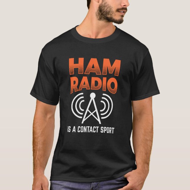 Camiseta Ham Radio Es Un Operador De Contacto Sport Morse C (Anverso)