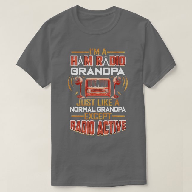 Camiseta Ham Radio Grandpa Amateur Radio Abuelo (Diseño del anverso)