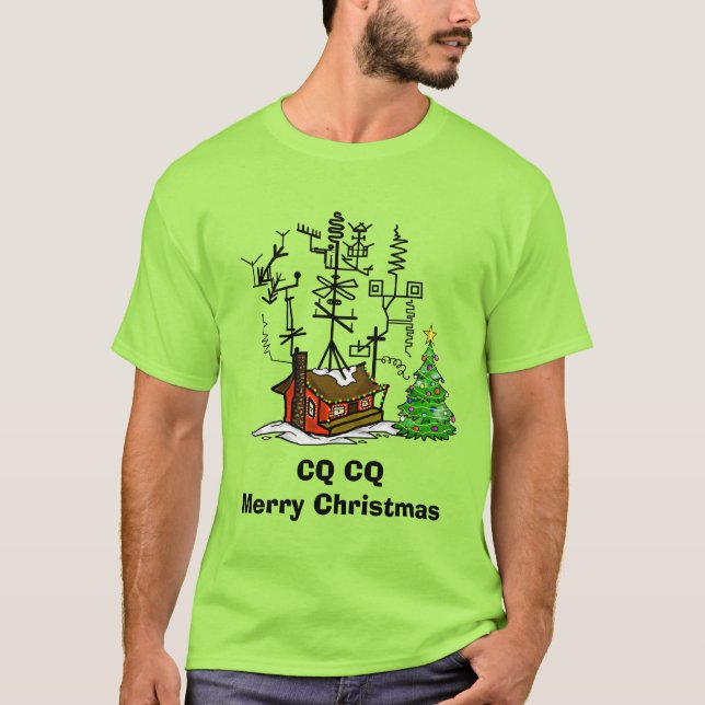 Camiseta Ham Radio Navidades CQ CQ T-Shirt (Anverso)
