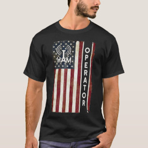 Camiseta Ham Radio Operator Shirt 4th July American Flag