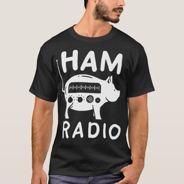 Camiseta Ham Radio Pig Ilustracion Para Ham Radio (Anverso)