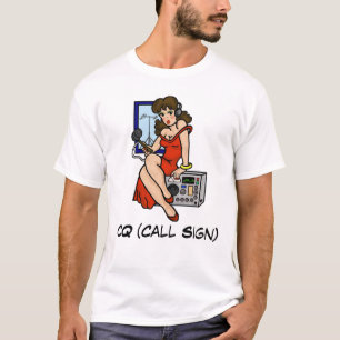 Camiseta Ham Radio Pin up Chica Brunette Tshirt Personaliza
