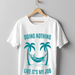 Camiseta Hamaca de esqueleto 'No hacer nada' - Divertido