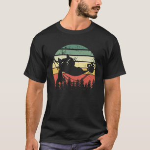 Camiseta Hamaca de gato retro al atardecer