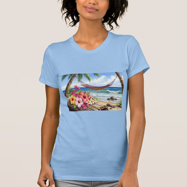 Camiseta hamaca en el mar (Anverso)