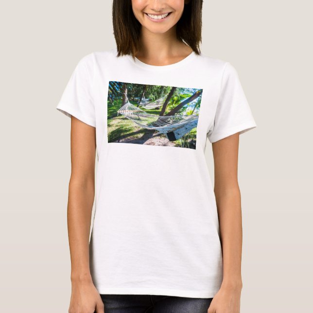 Camiseta Hamaca en la playa, Fiji (Anverso)