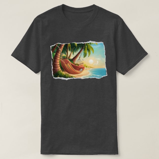 Camiseta Hamaca en palmeras (Diseño del anverso)