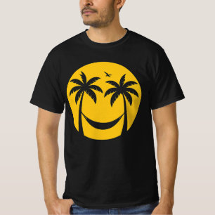 Camiseta Hamaca Tropical Sunset - Playa de Palmeras Mínimas