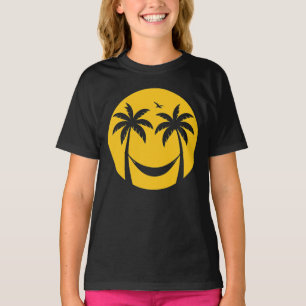 Camiseta Hamaca Tropical Sunset - Playa de Palmeras Mínimas