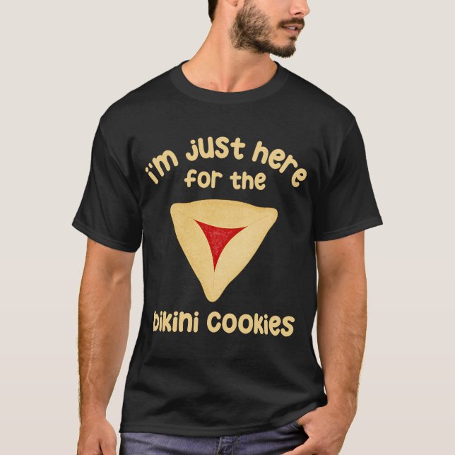 Camiseta Hamantashen Just Here For The Bikini Cookies Purim (Anverso)