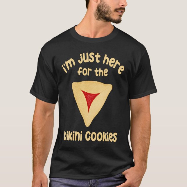 Camiseta Hamantashen Just Here For The Bikini Cookies Purim (Anverso)