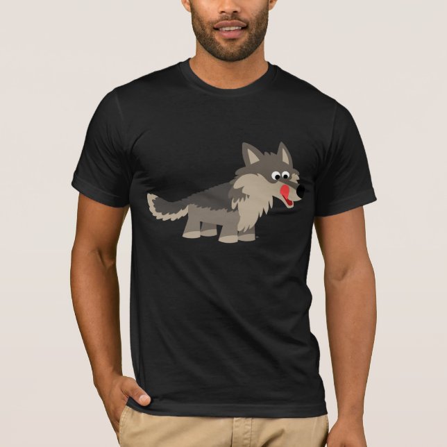 Camiseta hambrienta del lobo del dibujo animado (Anverso)