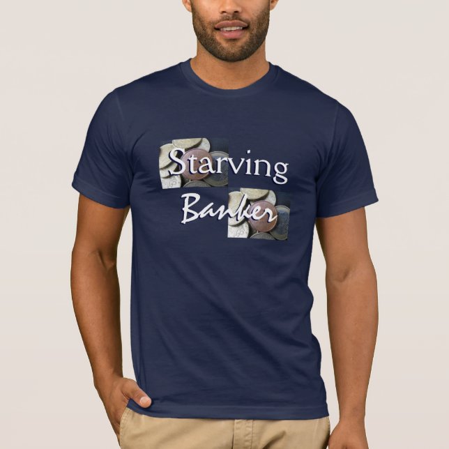Camiseta Hambriento De Banquero En Azul Naval (Anverso)