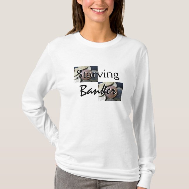 Camiseta Hambriento De Banquero En Blanco (Anverso)
