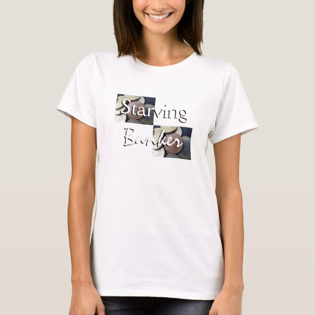 Camiseta Hambriento De Banquero En Blanco (Anverso)